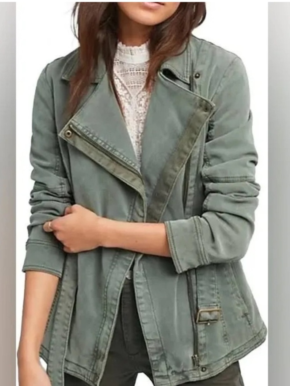 Anthropologie Olive Green Belted Utility Jacket